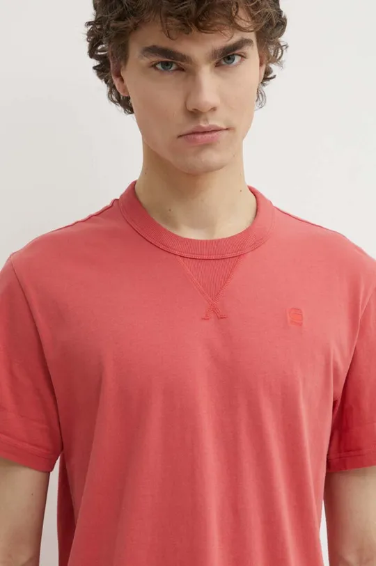 czerwony G-Star Raw t-shirt bawełniany