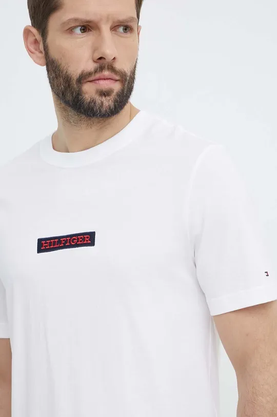 Βαμβακερό μπλουζάκι Tommy Hilfiger λευκό