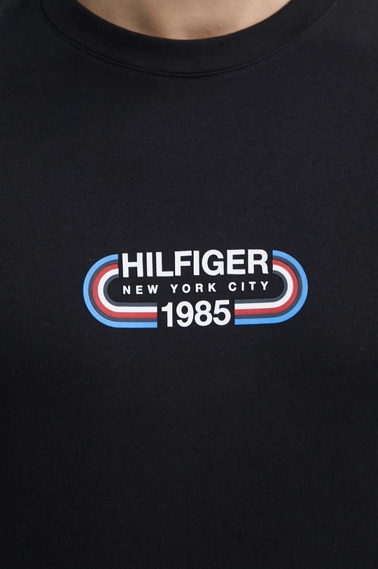 čierna Bavlnené tričko Tommy Hilfiger