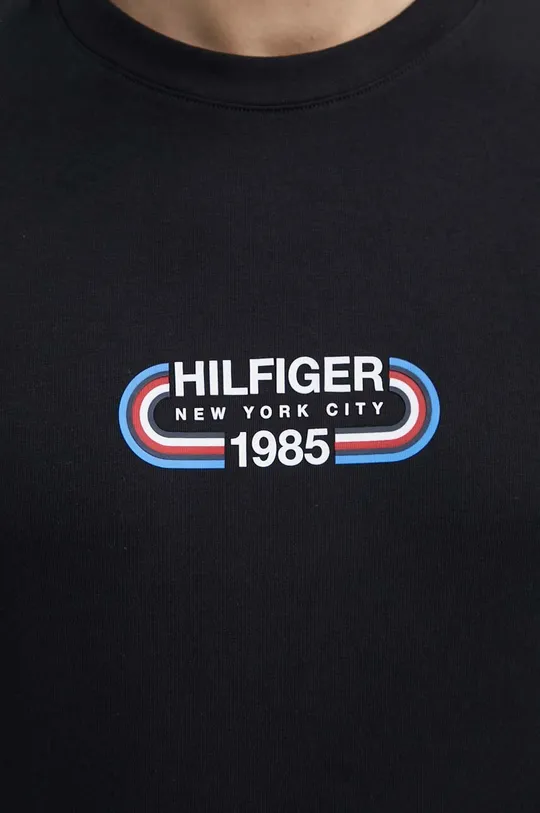 črna Bombažna kratka majica Tommy Hilfiger