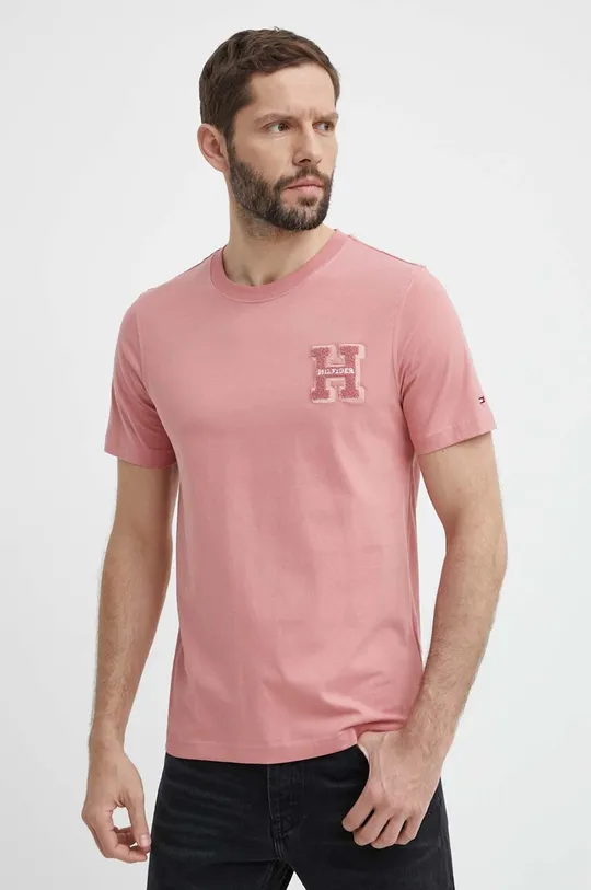 Бавовняна футболка Tommy Hilfiger рожевий