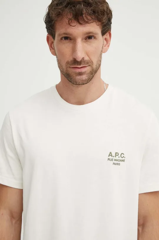 бежевый Хлопковая футболка A.P.C. T-Shirt New Raymond