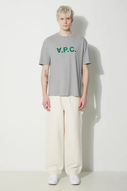 Βαμβακερό μπλουζάκι A.P.C. T-Shirt River γκρί