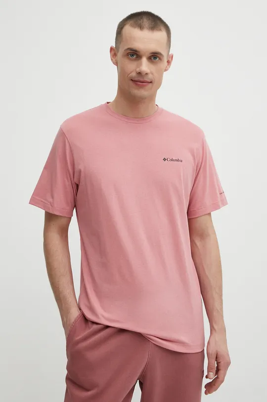 różowy Columbia t-shirt sportowy Thistletown Hills Męski