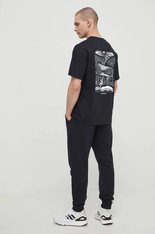 črna Bombažna kratka majica Columbia Moški
