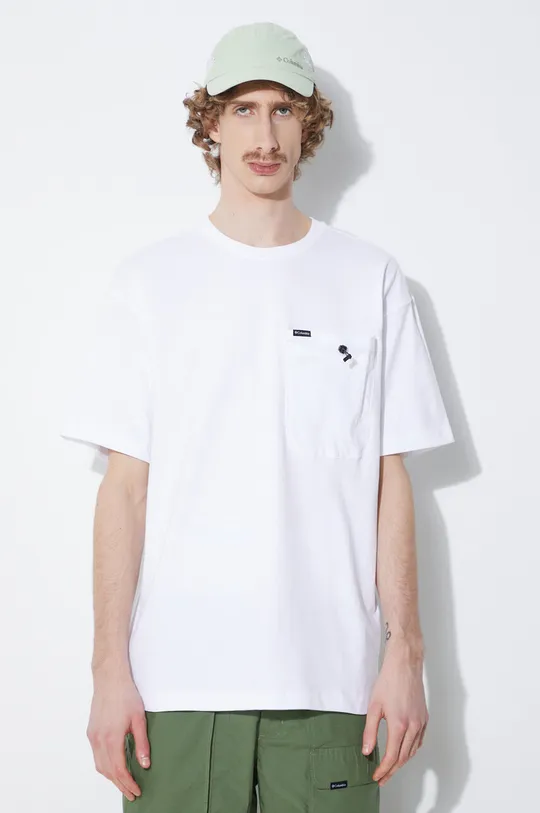 λευκό Βαμβακερό μπλουζάκι Columbia Landroamer