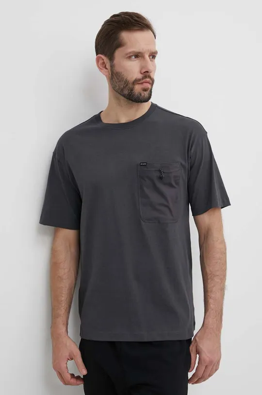 szary Columbia t-shirt bawełniany Landroamer Męski