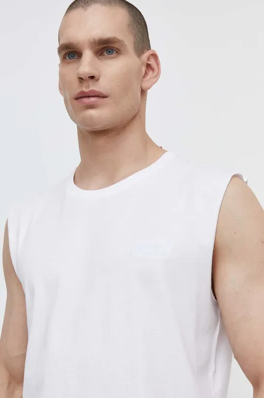 biały Superdry t-shirt bawełniany