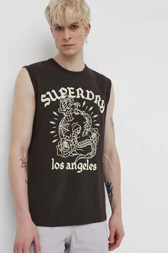 szary Superdry t-shirt bawełniany