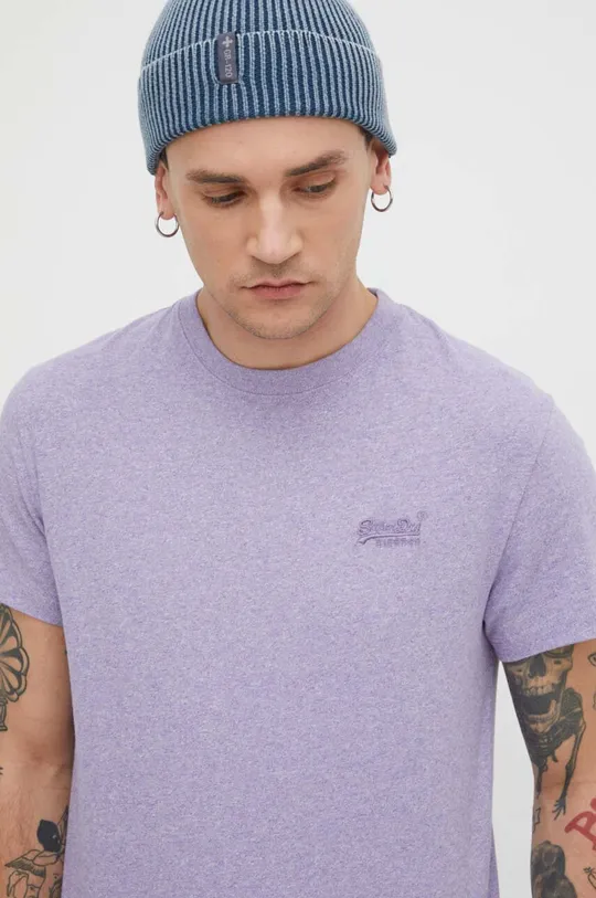 fialová Bavlnené tričko Superdry