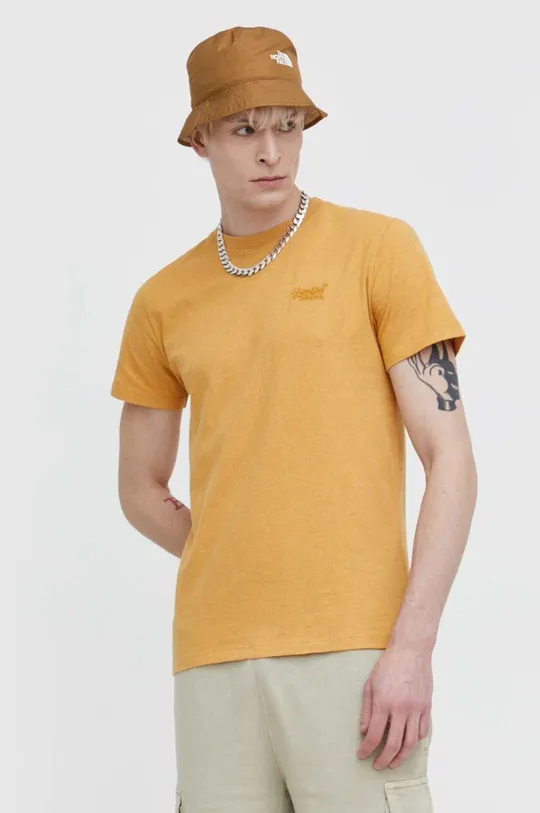жёлтый Хлопковая футболка Superdry Мужской