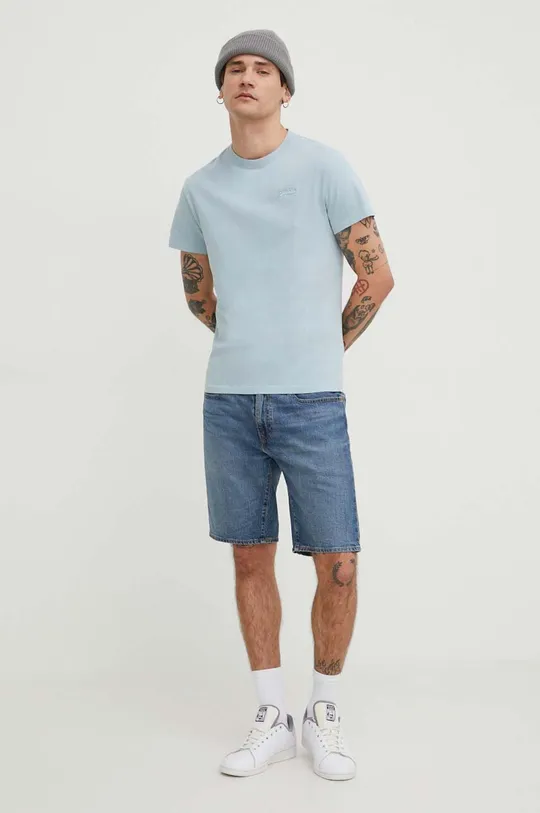 Superdry t-shirt bawełniany niebieski