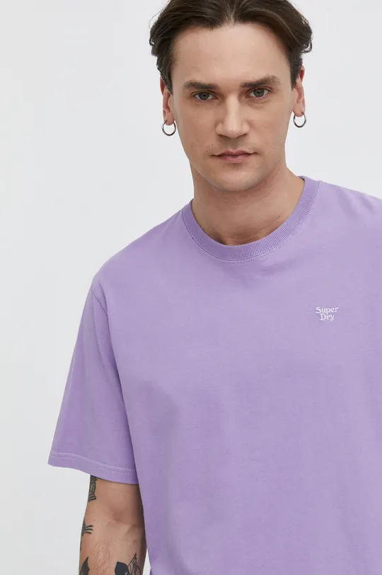 fioletowy Superdry t-shirt bawełniany