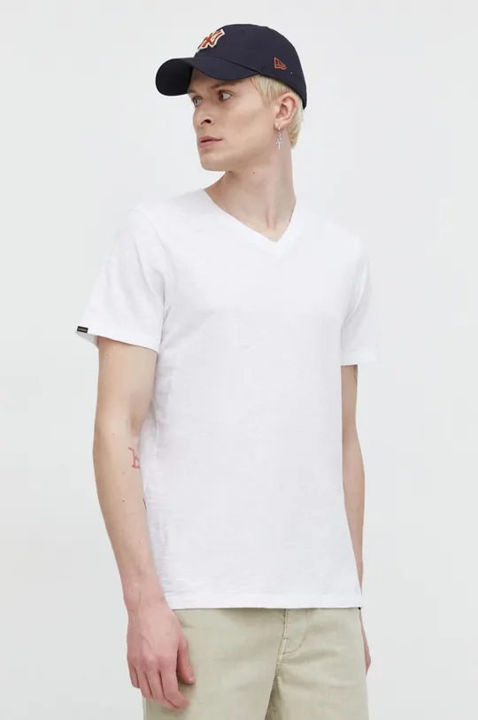 biela Bavlnené tričko Superdry Pánsky