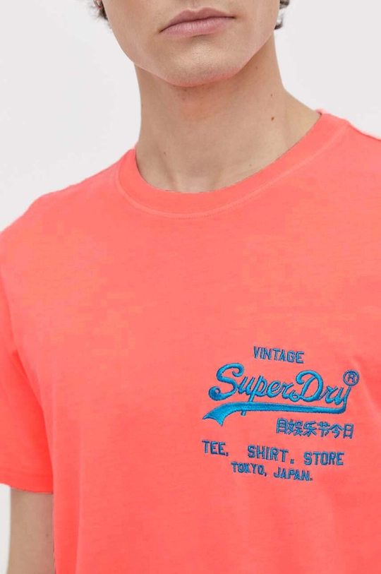 różowy Superdry t-shirt bawełniany