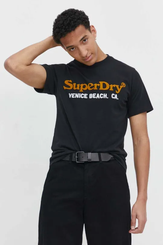črna Kratka majica Superdry Moški