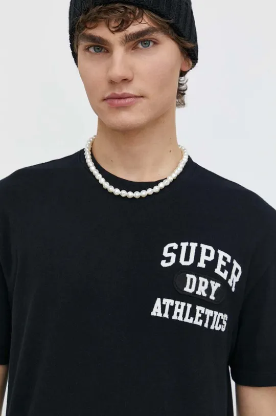 čierna Bavlnené tričko Superdry Pánsky