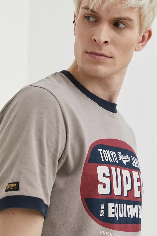 béžová Bavlnené tričko Superdry