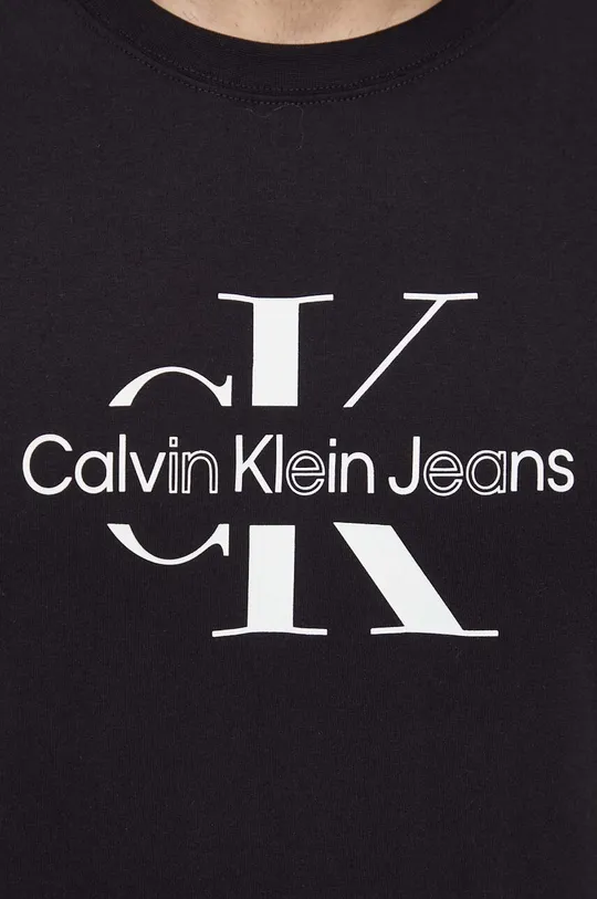 črna Bombažna kratka majica Calvin Klein Jeans