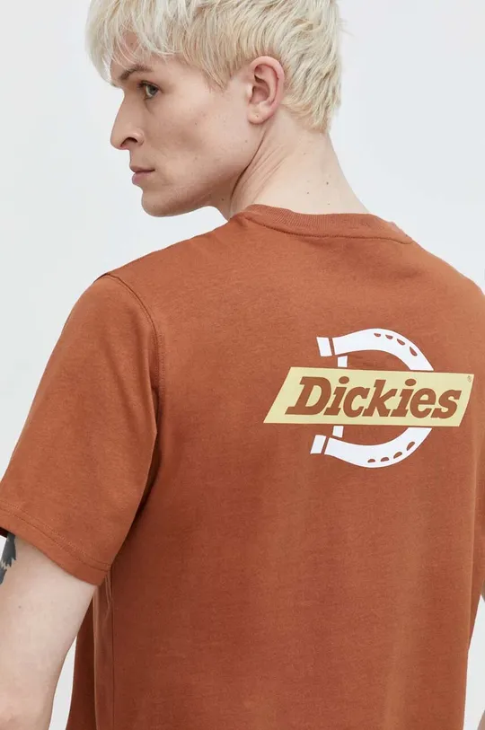 καφέ Βαμβακερό μπλουζάκι Dickies SS RUSTON TEE Ανδρικά