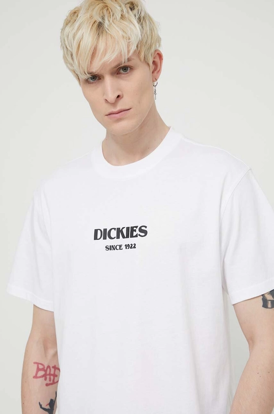 fehér Dickies pamut póló MAX MEADOWS TEE SS