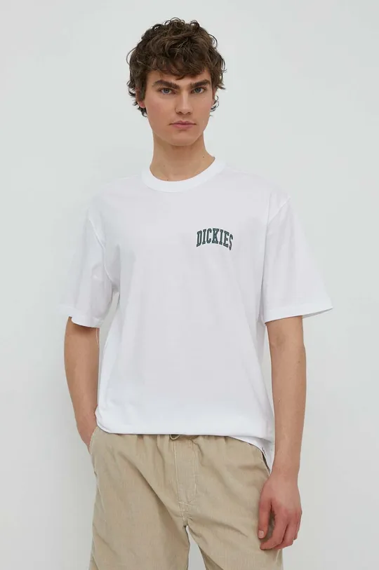 бял Памучна тениска Dickies AITKIN CHEST TEE SS