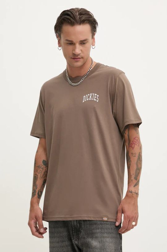 Хлопковая футболка Dickies AITKIN CHEST TEE SS коричневый DK0A4Y8O