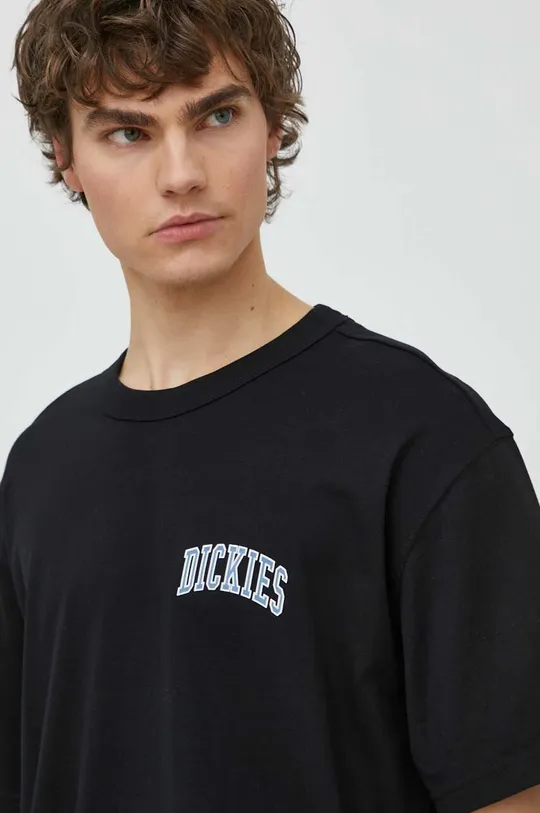 μαύρο Βαμβακερό μπλουζάκι Dickies AITKIN CHEST TEE SS