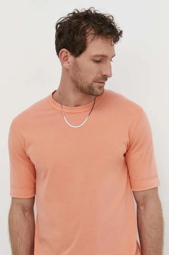 pomarańczowy Drykorn t-shirt bawełniany RAPHAEL Męski