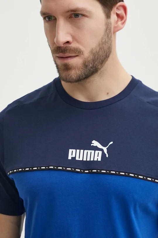 голубой Хлопковая футболка Puma