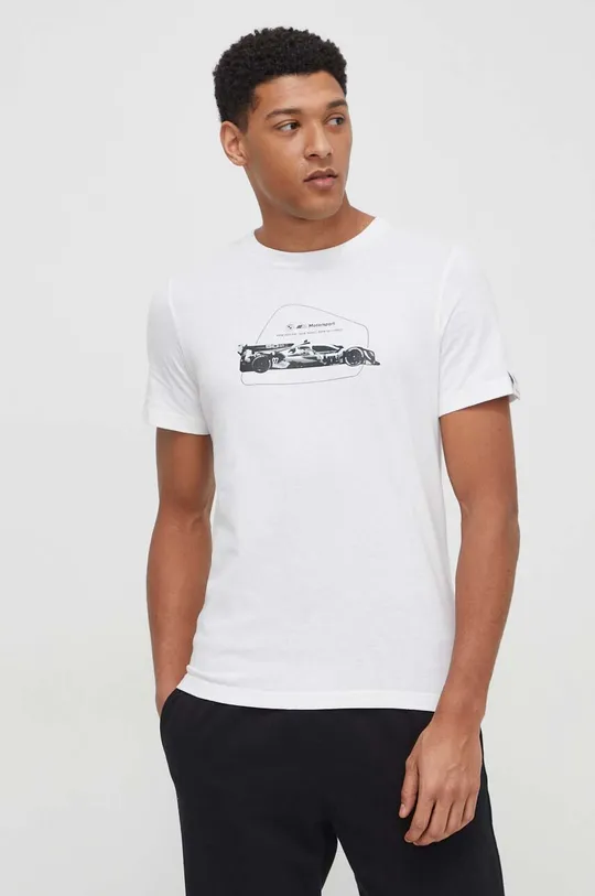 beżowy Puma t-shirt bawełniany x BMW Motorsport