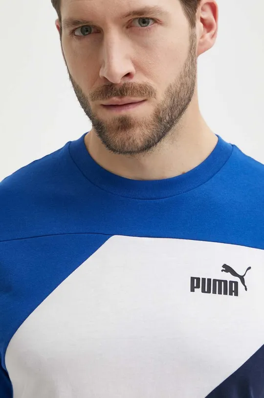 tmavomodrá Bavlnené tričko Puma POWER