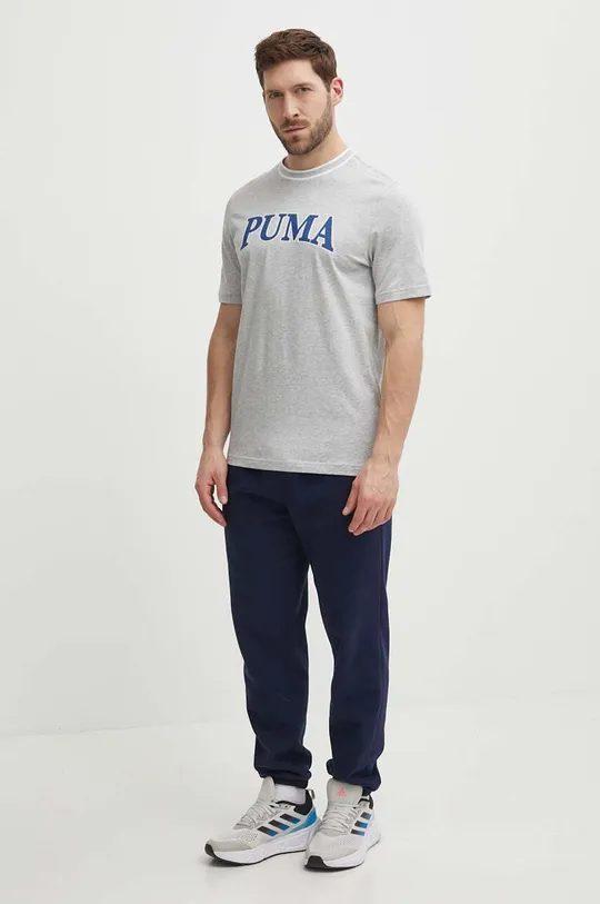 Bombažna kratka majica Puma SQUAD siva
