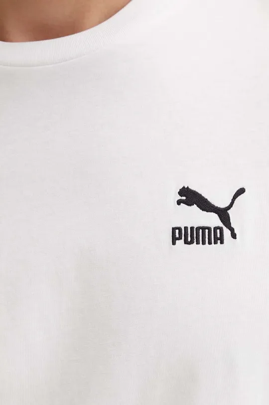 biela Bavlnené tričko Puma CLASSICS Small Logo Tee