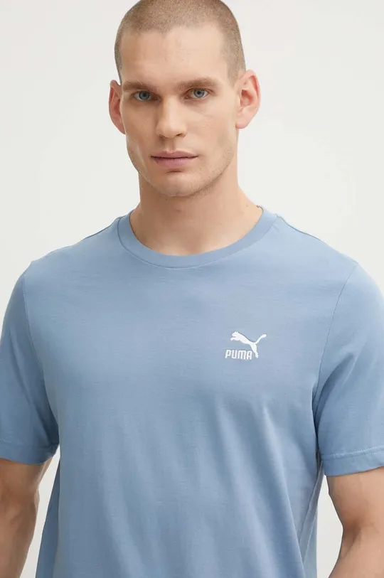 modra Bombažna kratka majica Puma Moški
