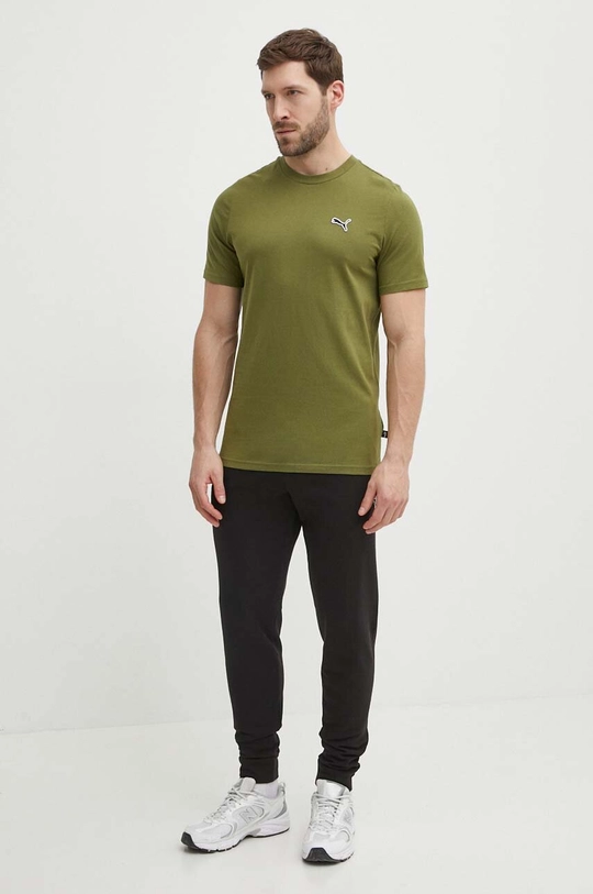 Puma t-shirt bawełniany BETTER ESSENTIALS zielony