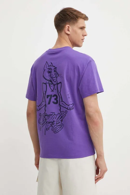 fialová Bavlnené tričko Puma Pánsky