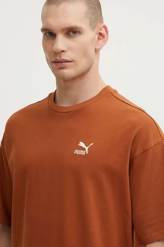 brązowy Puma t-shirt bawełniany  BETTER CLASSICS