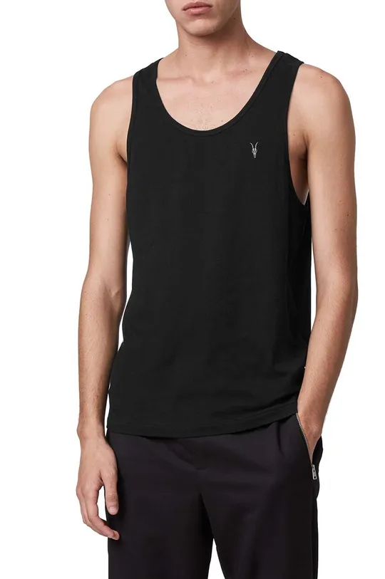 czarny AllSaints t-shirt bawełniany TONIC VEST Męski