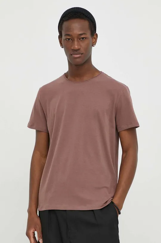 brązowy AllSaints t-shirt bawełniany BODEGA Męski