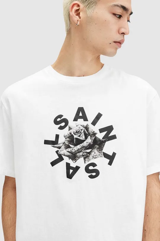Bombažna kratka majica AllSaints DAIZED SS CREW bela