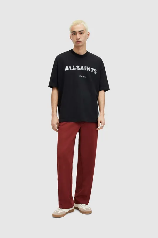 czarny AllSaints t-shirt bawełniany FLOCKER