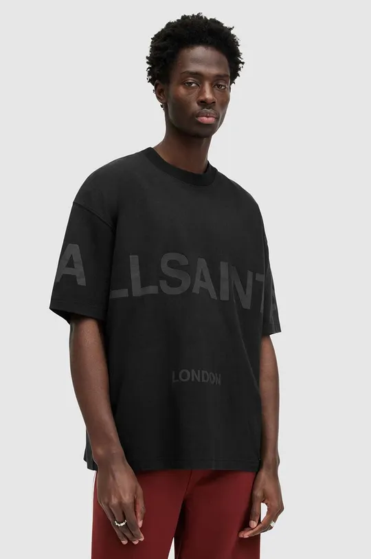μαύρο Βαμβακερό μπλουζάκι AllSaints BIGGY SS Ανδρικά
