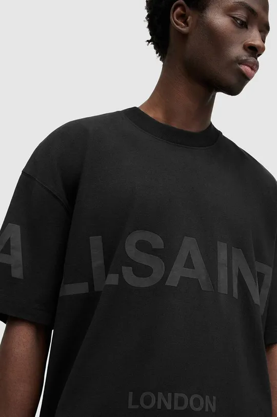 Βαμβακερό μπλουζάκι AllSaints BIGGY SS μαύρο