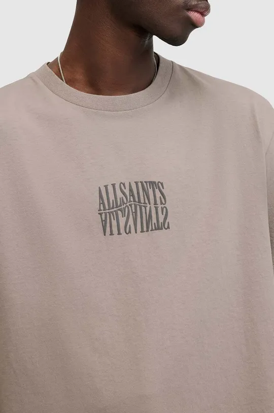 AllSaints t-shirt bawełniany VARDEN beżowy