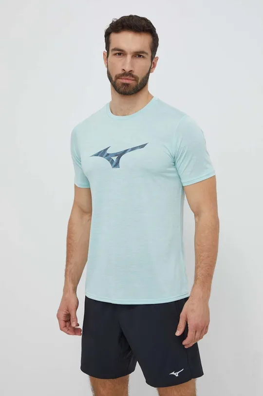 turkusowy Mizuno t-shirt do biegania Core Męski