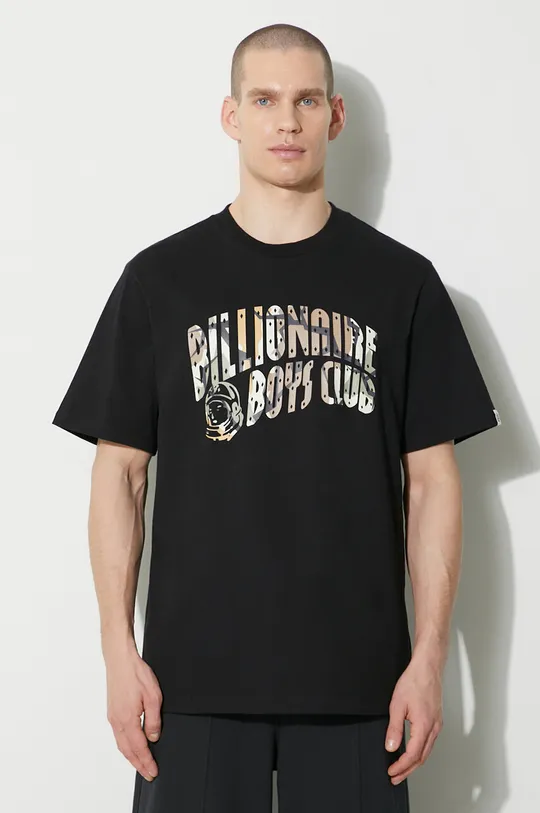 μαύρο Βαμβακερό μπλουζάκι Billionaire Boys Club Camo Arch Logo Ανδρικά