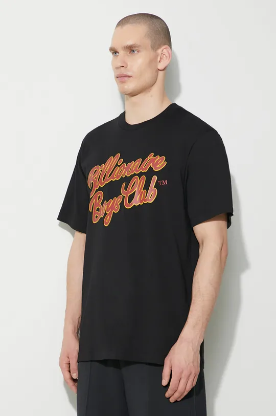 μαύρο Βαμβακερό μπλουζάκι Billionaire Boys Club Script Logo