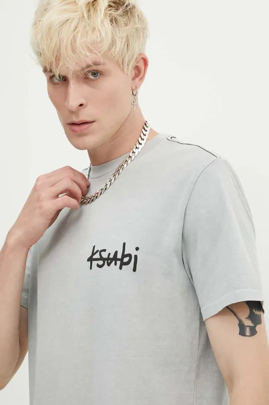grigio KSUBI t-shirt in cotone lock up kash ss tee