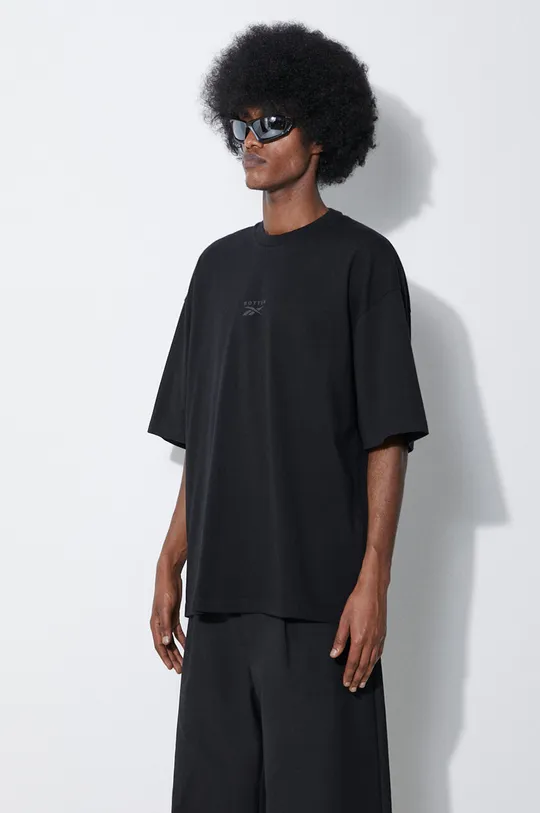 czarny Reebok LTD t-shirt bawełniany Trompe L'Oeil Tee